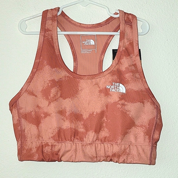 THE NORTH FACE PRINTED MIDLINE BRA, Small, Rose Dawn Retro Dye, NWT - Picture 5 of 12